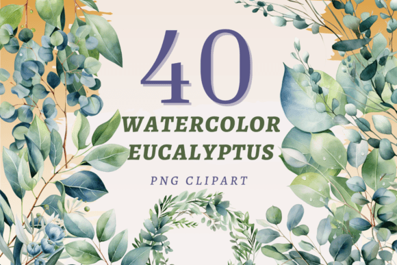 Download Watercolor Eucalyptus PNG Bundle - Eucalyptus png Collection