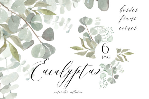 Download Eucalyptus Frame Png, Watercolor Leaves - Premium Resources