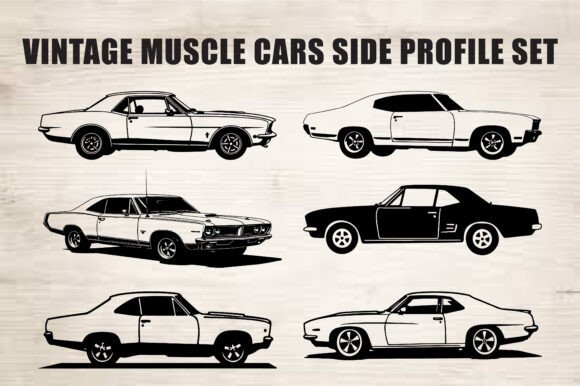 Download Classic Muscle Car Silhouette Set - Premium Resources