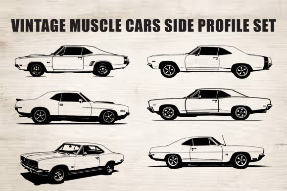 Download Classic Muscle Car Silhouette Set - Premium Resources
