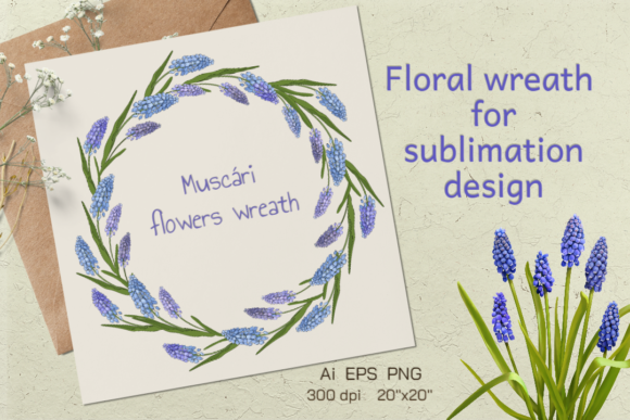 Download Spring Wreath of Muscári Flowers - Wreath Collection