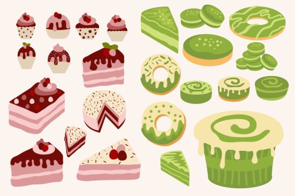 Download Cake with Boho Style Vector Set - Premium Bundle