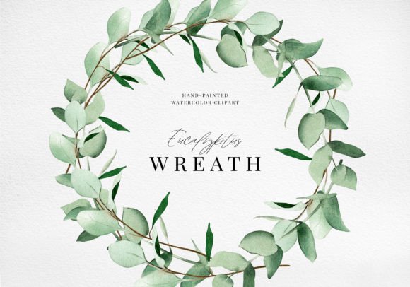 Download Watercolor Floral Eucalyptus Wreath Png - Premium Resources